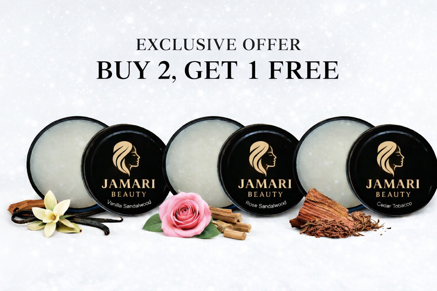 Exclusive Buy 2, Get 1 Free Offer - Signature Scent Trio - JAMARI BEAUTY Solid Fragrance Balm